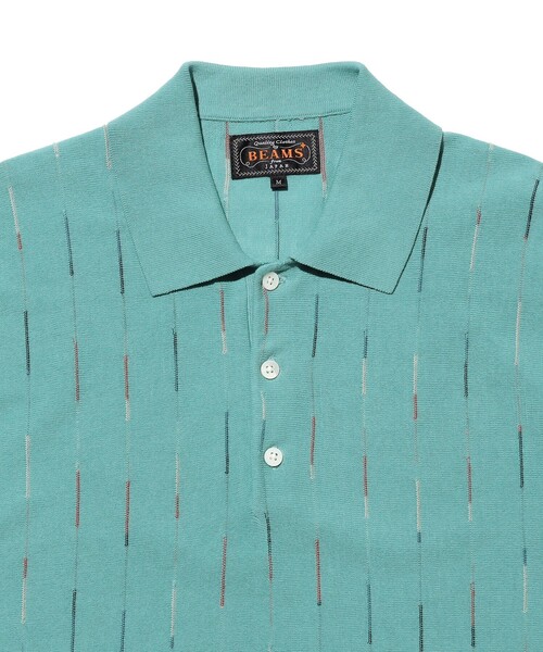 BEAMS PLUS(ビームスプラス)の「Knit Polo Kasuri Stripe(ポロシャツ・メンズ・ホワイト/ロイヤルブルー・MEDIUM/SMALL/X-LARGE/LARGE)」の17枚目の写真