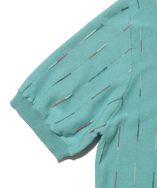 BEAMS PLUS(ビームスプラス)の「Knit Polo Kasuri Stripe(ポロシャツ・メンズ・ホワイト/ロイヤルブルー・MEDIUM/SMALL/X-LARGE/LARGE)」の18枚目の写真