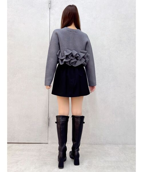 dazzlin（ダズリン）の「ヘムフリルニットジャケット（ノーカラージャケット・レディース・チャコールグレー/ブルー/アイボリー・FREE）」の21枚目の写真