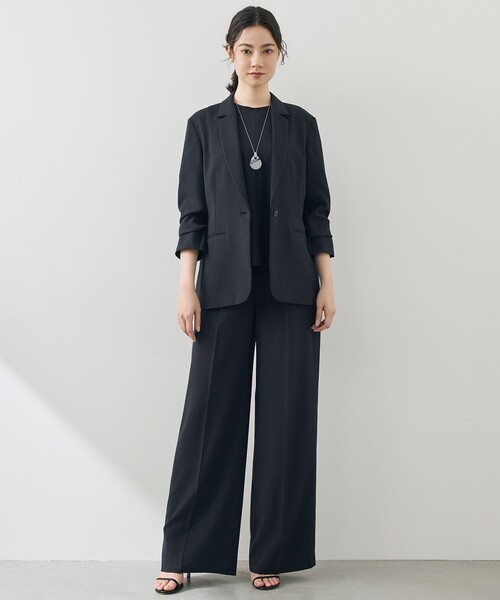 自由区（ジユウク）の「テクスチャードスーツストレートワイド パンツ（その他パンツ・レディース・ブラック系/ベージュ系・48/46/44）」の9枚目の写真