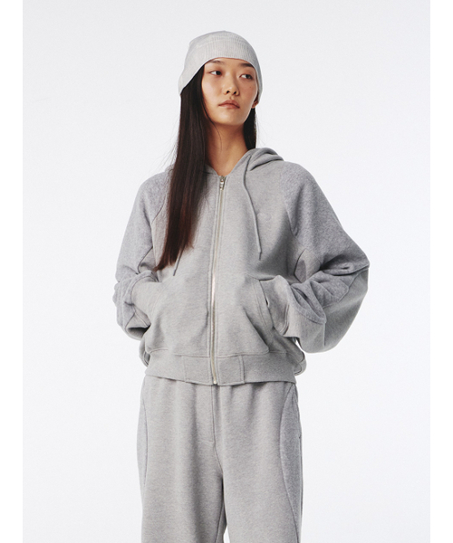 Kijun(キジュン)の「Flow Zip-Up Hoodie Melange Grey(パーカー・レディース・その他・S/M)」の1枚目の写真