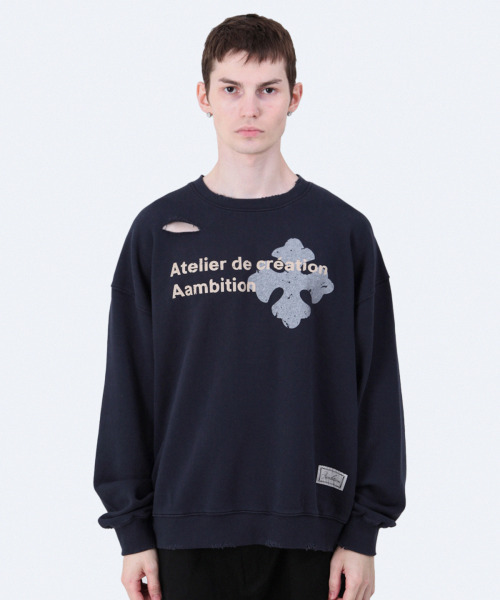 AAMBITION(アアンビション)の「アトリエクロススウェットシャツ(ネイビー)(スウェット・メンズ・その他・M/L)」の1枚目の写真