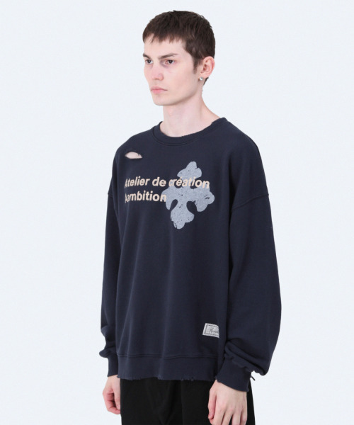 AAMBITION(アアンビション)の「アトリエクロススウェットシャツ(ネイビー)(スウェット・メンズ・その他・M/L)」の2枚目の写真