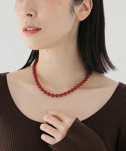 OCUCCI/オクチ STONE 8mm 43cm CHOKER RED AGATE ネックレス