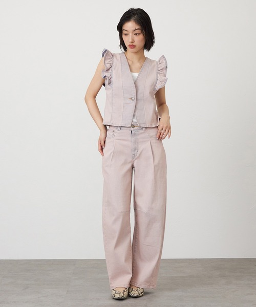 SOMETHING（サムシング）の「SOMETHING フリルスリーブビスチェ（その他トップス・レディース・ピンク/ライトインディゴブルー/ダークインディゴブルー・FREE）」の11枚目の写真