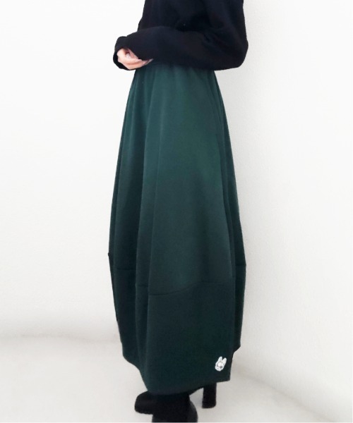CRYSTAL BALL（クリスタルボール）の「裏起毛スカート（スカート・レディース・ブラック/グリーン・FREE）」の2枚目の写真