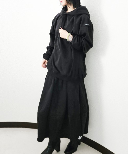 CRYSTAL BALL（クリスタルボール）の「裏起毛スカート（スカート・レディース・ブラック/グリーン・FREE）」の8枚目の写真