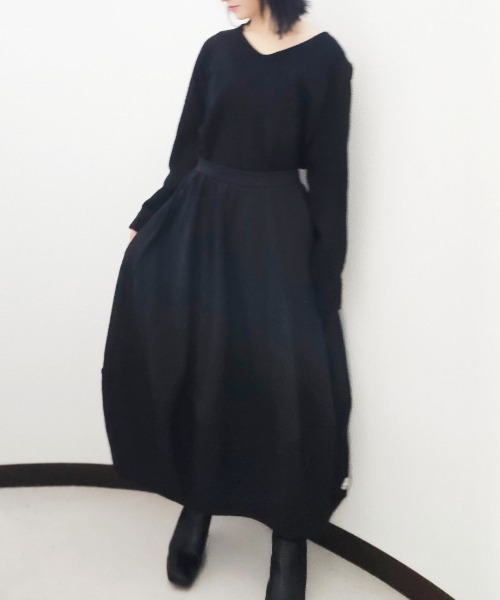 CRYSTAL BALL（クリスタルボール）の「裏起毛スカート（スカート・レディース・ブラック/グリーン・FREE）」の9枚目の写真