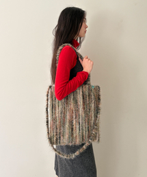 HERETIC（ヘレティック）の「KNIT STRIPE TOTE BAG / khaki（トートバッグ）」