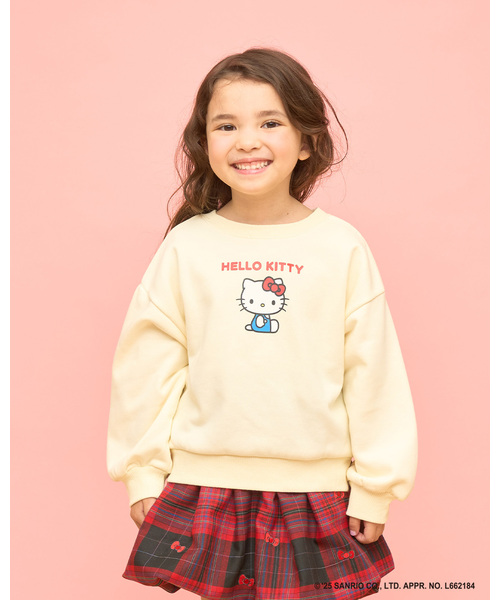 Lycee mine（リセマイン）の「【サンリオキャラクターズ】【どちらが前でもOK】【速乾裏毛】ハローキティ立体リボン付きスウェット（スウェット・キッズ・ブラック/ブルーグレー/ライトピンク/アイボリー・140cm/130cm/120cm/110cm/100cm）」の2枚目の写真