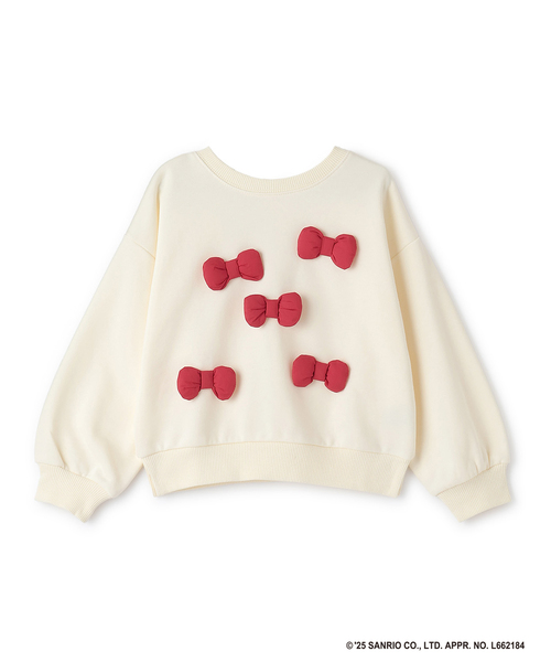 Lycee mine（リセマイン）の「【サンリオキャラクターズ】【どちらが前でもOK】【速乾裏毛】ハローキティ立体リボン付きスウェット（スウェット・キッズ・ブラック/ブルーグレー/ライトピンク/アイボリー・140cm/130cm/120cm/110cm/100cm）」の5枚目の写真
