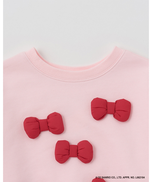 Lycee mine（リセマイン）の「【サンリオキャラクターズ】【どちらが前でもOK】【速乾裏毛】ハローキティ立体リボン付きスウェット（スウェット・キッズ・ブラック/ブルーグレー/ライトピンク/アイボリー・140cm/130cm/120cm/110cm/100cm）」の10枚目の写真