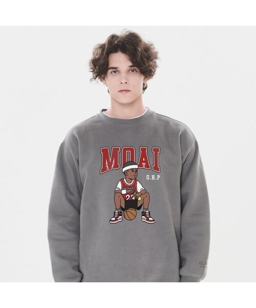 OHP x MOAI バスケットボール皇帝 裏起毛スウェット