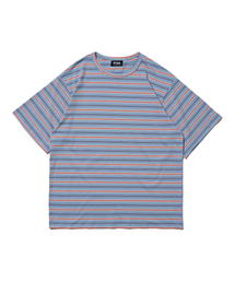 ダンガラストライプ半袖Tシャツ (ブルー)
