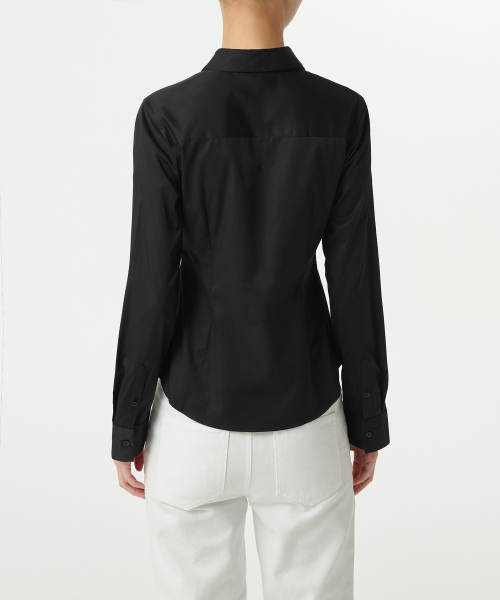 MUSINSA STANDARD WOMAN（ムシンサスタンダードウーマン）の「ウィメンズスリムフィットシャツ[ブラック]（シャツ/ブラウス・レディース・その他・MEDIUM/SMALL/X-SMALL/LARGE）」の6枚目の写真