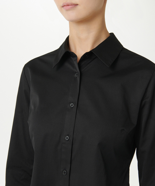 MUSINSA STANDARD WOMAN（ムシンサスタンダードウーマン）の「ウィメンズスリムフィットシャツ[ブラック]（シャツ/ブラウス・レディース・その他・MEDIUM/SMALL/X-SMALL/LARGE）」の7枚目の写真