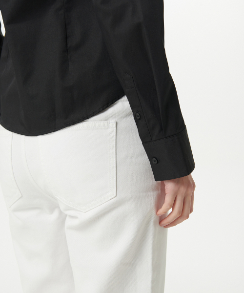 MUSINSA STANDARD WOMAN（ムシンサスタンダードウーマン）の「ウィメンズスリムフィットシャツ[ブラック]（シャツ/ブラウス・レディース・その他・MEDIUM/SMALL/X-SMALL/LARGE）」の8枚目の写真