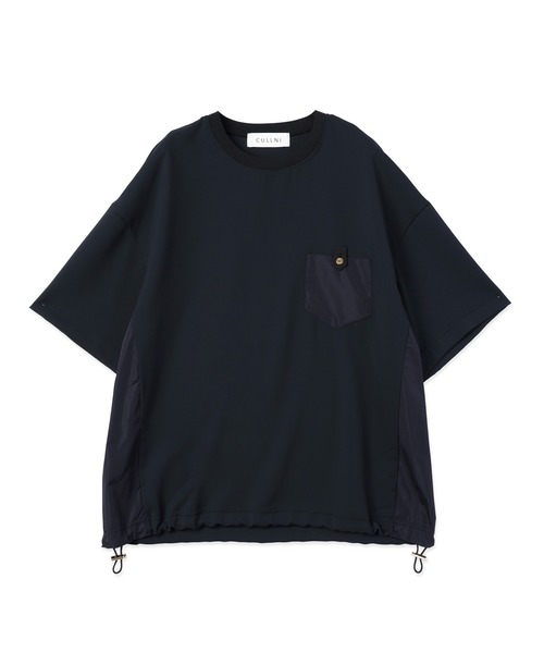 CULLNI(クルニ)の「Dry Stretch Cloth Contrast Panel Short Sleeve Pullover(Tシャツ/カットソー・メンズ・ブラウン/ブラック/ネイビー・2/1/0)」の1枚目の写真