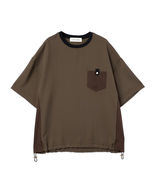 CULLNI(クルニ)の「Dry Stretch Cloth Contrast Panel Short Sleeve Pullover(Tシャツ/カットソー・メンズ・ブラウン/ブラック/ネイビー・2/1/0)」の4枚目の写真