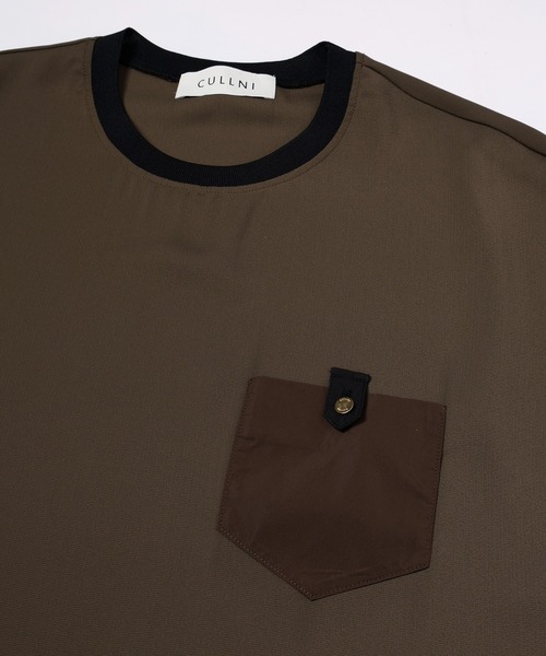CULLNI(クルニ)の「Dry Stretch Cloth Contrast Panel Short Sleeve Pullover(Tシャツ/カットソー・メンズ・ブラウン/ブラック/ネイビー・2/1/0)」の5枚目の写真
