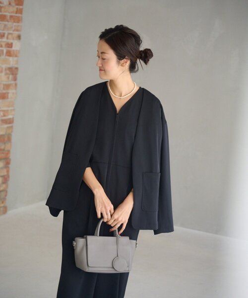 LIVETART（リヴェタート）の「《LIVETART》ストレッチツイルジャケット（その他アウター・レディース・キャメル/ネイビー/ブラック・FREE）」の4枚目の写真