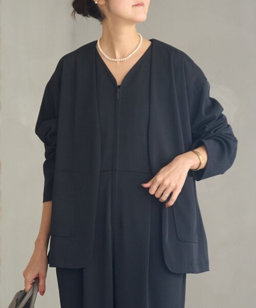 LIVETART（リヴェタート）の「《LIVETART》ストレッチツイルジャケット（その他アウター・レディース・キャメル/ネイビー/ブラック・FREE）」の5枚目の写真