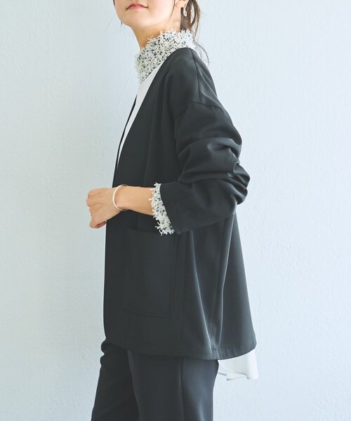 LIVETART（リヴェタート）の「《LIVETART》ストレッチツイルジャケット（その他アウター・レディース・キャメル/ネイビー/ブラック・FREE）」の8枚目の写真