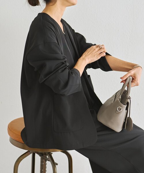 LIVETART（リヴェタート）の「《LIVETART》ストレッチツイルジャケット（その他アウター・レディース・キャメル/ネイビー/ブラック・FREE）」の13枚目の写真