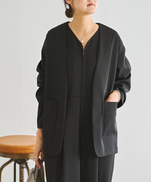 LIVETART（リヴェタート）の「《LIVETART》ストレッチツイルジャケット（その他アウター・レディース・キャメル/ネイビー/ブラック・FREE）」の14枚目の写真