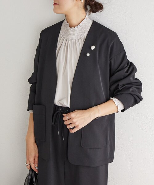 LIVETART（リヴェタート）の「《LIVETART》ストレッチツイルジャケット（その他アウター・レディース・キャメル/ネイビー/ブラック・FREE）」の19枚目の写真