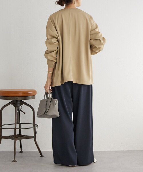 LIVETART（リヴェタート）の「《LIVETART》ストレッチツイルジャケット（その他アウター・レディース・キャメル/ネイビー/ブラック・FREE）」の4枚目の写真