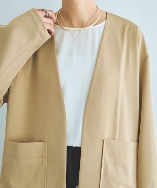 LIVETART（リヴェタート）の「《LIVETART》ストレッチツイルジャケット（その他アウター・レディース・キャメル/ネイビー/ブラック・FREE）」の13枚目の写真