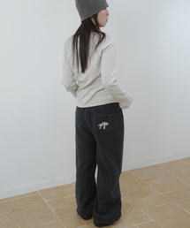 Boucle Wool Pants, charcoal