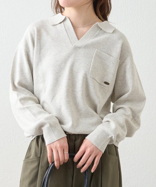 GEVACO（ゲバコ）の「≪ノベルティフェア対象商品≫【GEVACO】スキッパーニットプルオーバー（ニット/セーター・レディース・アイボリー/ネイビー・LARGE/MEDIUM）」の7枚目の写真