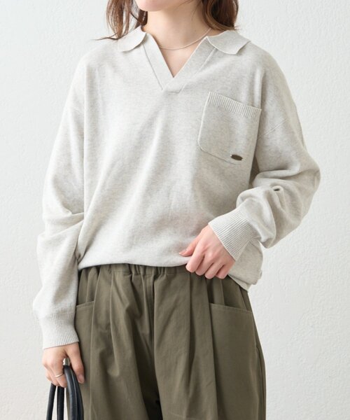 GEVACO（ゲバコ）の「≪ノベルティフェア対象商品≫【GEVACO】スキッパーニットプルオーバー（ニット/セーター・レディース・アイボリー/ネイビー・LARGE/MEDIUM）」の8枚目の写真