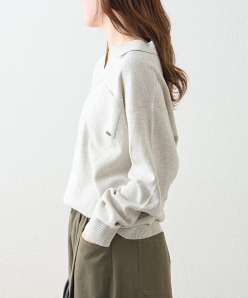 GEVACO（ゲバコ）の「≪ノベルティフェア対象商品≫【GEVACO】スキッパーニットプルオーバー（ニット/セーター・レディース・アイボリー/ネイビー・LARGE/MEDIUM）」の10枚目の写真