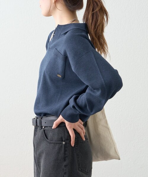 GEVACO（ゲバコ）の「≪ノベルティフェア対象商品≫【GEVACO】スキッパーニットプルオーバー（ニット/セーター・レディース・アイボリー/ネイビー・LARGE/MEDIUM）」の16枚目の写真