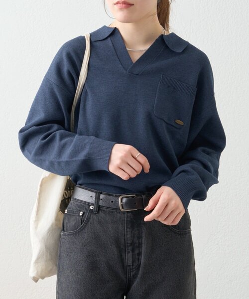 GEVACO（ゲバコ）の「≪ノベルティフェア対象商品≫【GEVACO】スキッパーニットプルオーバー（ニット/セーター・レディース・アイボリー/ネイビー・LARGE/MEDIUM）」の17枚目の写真