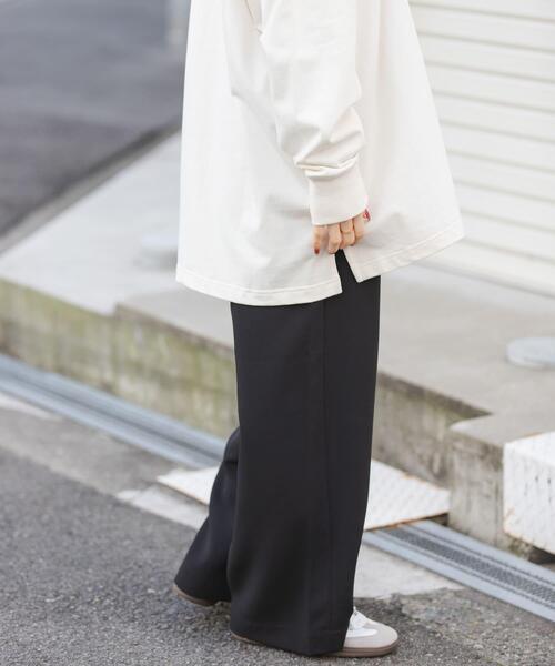 FORK&SPOON（フォークアンドスプーン）の「FORK&SPOON　ダブルクロスイージーパンツ（その他パンツ・レディース・ベージュ/ブラック・1/2）」の7枚目の写真