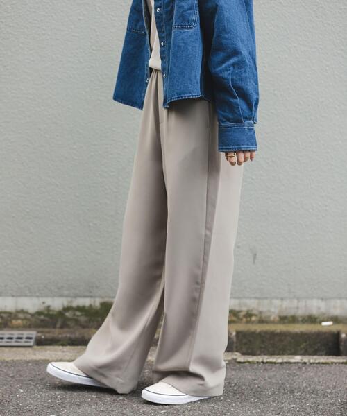 FORK&SPOON（フォークアンドスプーン）の「FORK&SPOON　ダブルクロスイージーパンツ（その他パンツ・レディース・ベージュ/ブラック・1/2）」の14枚目の写真