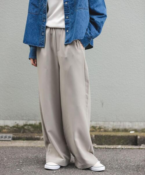 FORK&SPOON（フォークアンドスプーン）の「FORK&SPOON　ダブルクロスイージーパンツ（その他パンツ・レディース・ベージュ/ブラック・1/2）」の18枚目の写真