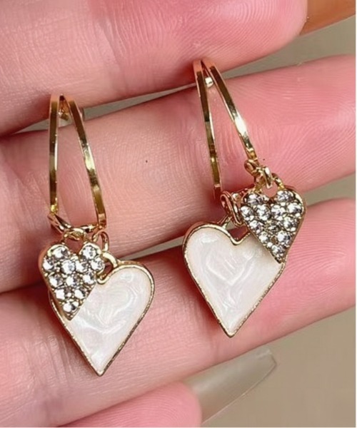 セール】【M2SUQARED/エムツースクエア】ハートモチーフ フープピアス