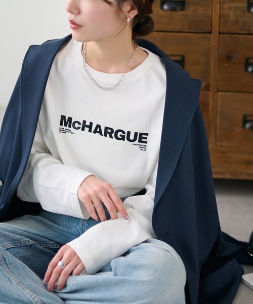 DISCOAT(ディスコート)の「【ユニセックス】シルケットロゴロンT(Tシャツ/カットソー・レディース・チャコールグレー/ホワイト系その他/ホワイト系その他2・SMALL/FREE)」の2枚目の写真
