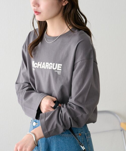 DISCOAT(ディスコート)の「【ユニセックス】シルケットロゴロンT(Tシャツ/カットソー・レディース・チャコールグレー/ホワイト系その他/ホワイト系その他2・SMALL/FREE)」の5枚目の写真