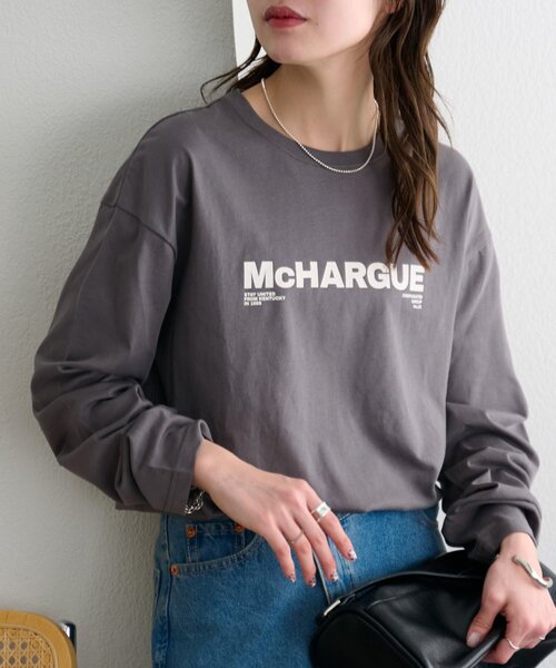 DISCOAT(ディスコート)の「【ユニセックス】シルケットロゴロンT(Tシャツ/カットソー・レディース・チャコールグレー/ホワイト系その他/ホワイト系その他2・SMALL/FREE)」の6枚目の写真