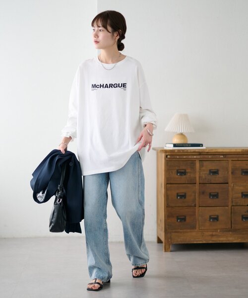 DISCOAT(ディスコート)の「【ユニセックス】シルケットロゴロンT(Tシャツ/カットソー・レディース・チャコールグレー/ホワイト系その他/ホワイト系その他2・SMALL/FREE)」の16枚目の写真