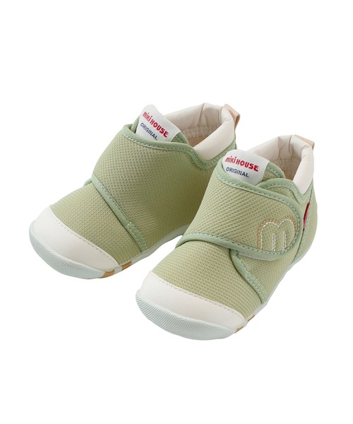 MIKI HOUSE（ミキハウス）の「【WEB限定】55周年記念モデル ファーストベビーシューズ（ベビーシューズ/ベビーソックス・キッズ・ブルー/ネイビー/イエロー/ラベンダー/ホワイト/レッド/グリーン/ピンク・12cm/13cm/12.5cm/13.5cm/11.5cm）」の2枚目の写真
