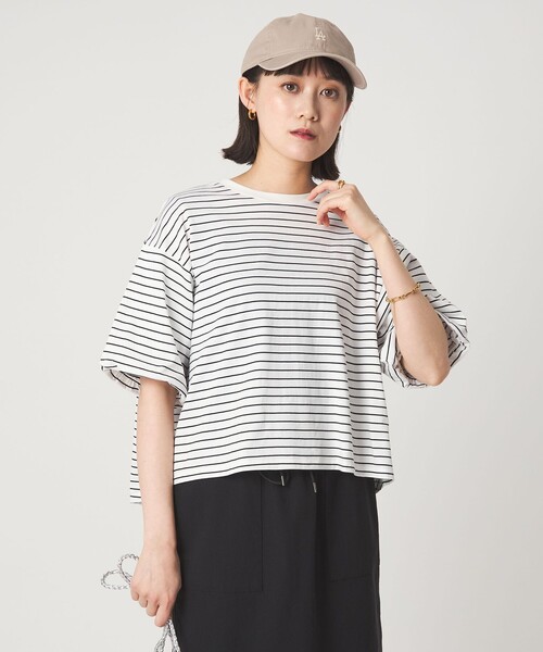 green label relaxing(グリーンレーベルリラクシング)の「ギャザースリーブ プルオーバー カットソー(Tシャツ/カットソー・レディース・オフホワイト/ブラック/ブラウン/その他1/その他2・FREE)」の4枚目の写真