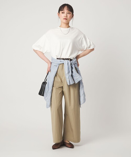 green label relaxing(グリーンレーベルリラクシング)の「ギャザースリーブ プルオーバー カットソー(Tシャツ/カットソー・レディース・オフホワイト/ブラック/ブラウン/その他1/その他2・FREE)」の7枚目の写真