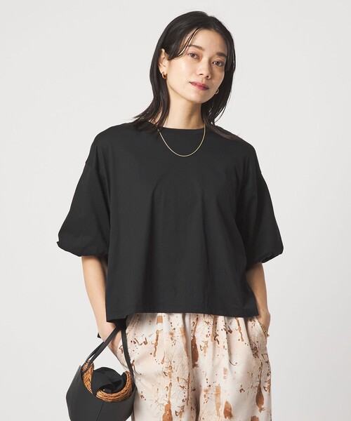 green label relaxing(グリーンレーベルリラクシング)の「ギャザースリーブ プルオーバー カットソー(Tシャツ/カットソー・レディース・オフホワイト/ブラック/ブラウン/その他1/その他2・FREE)」の9枚目の写真